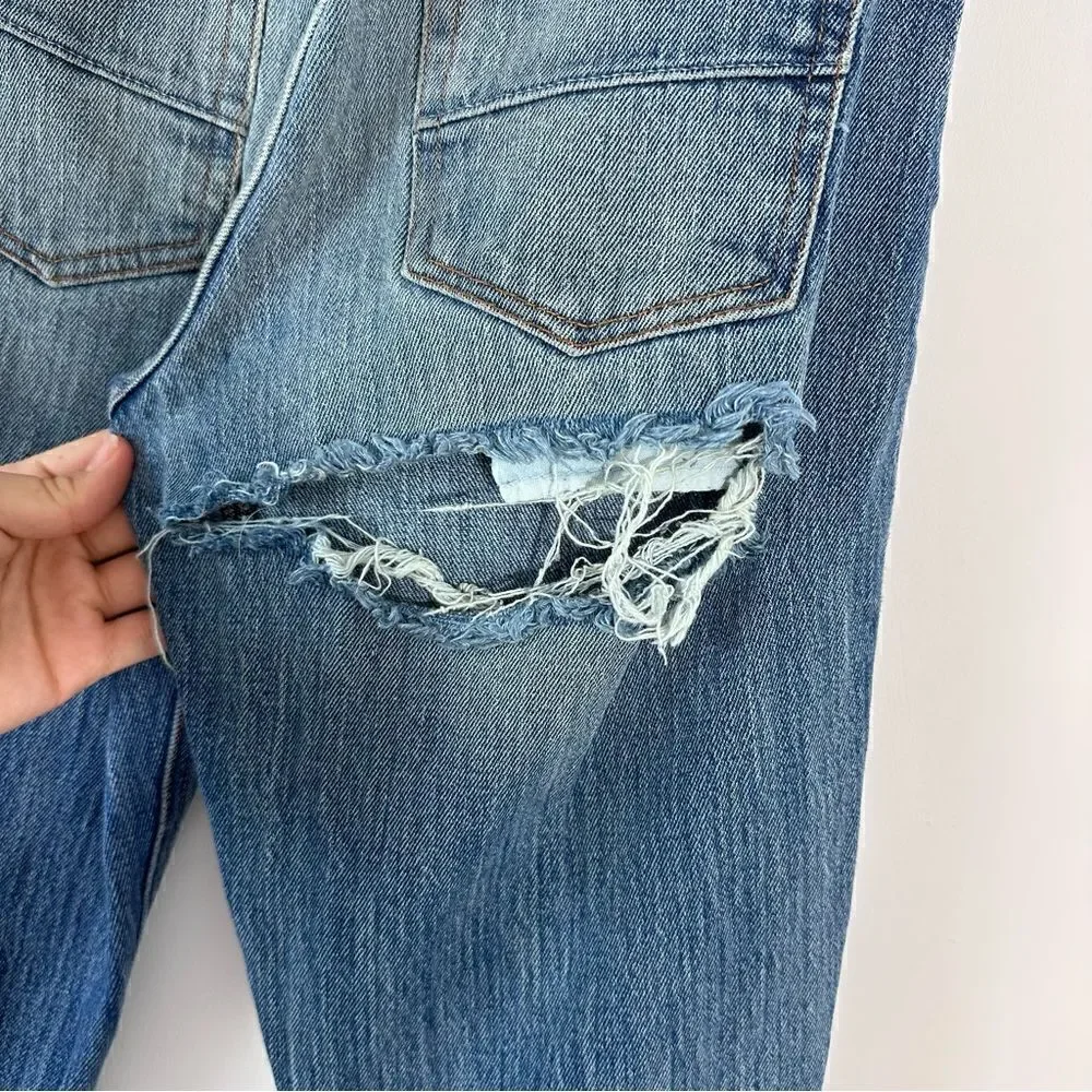 REVICE Milf Distressed Wide Leg Jeans